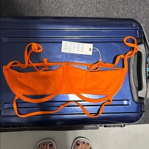 NWT Frankie’s Bikinkis Vibrant Orange Bikini Top